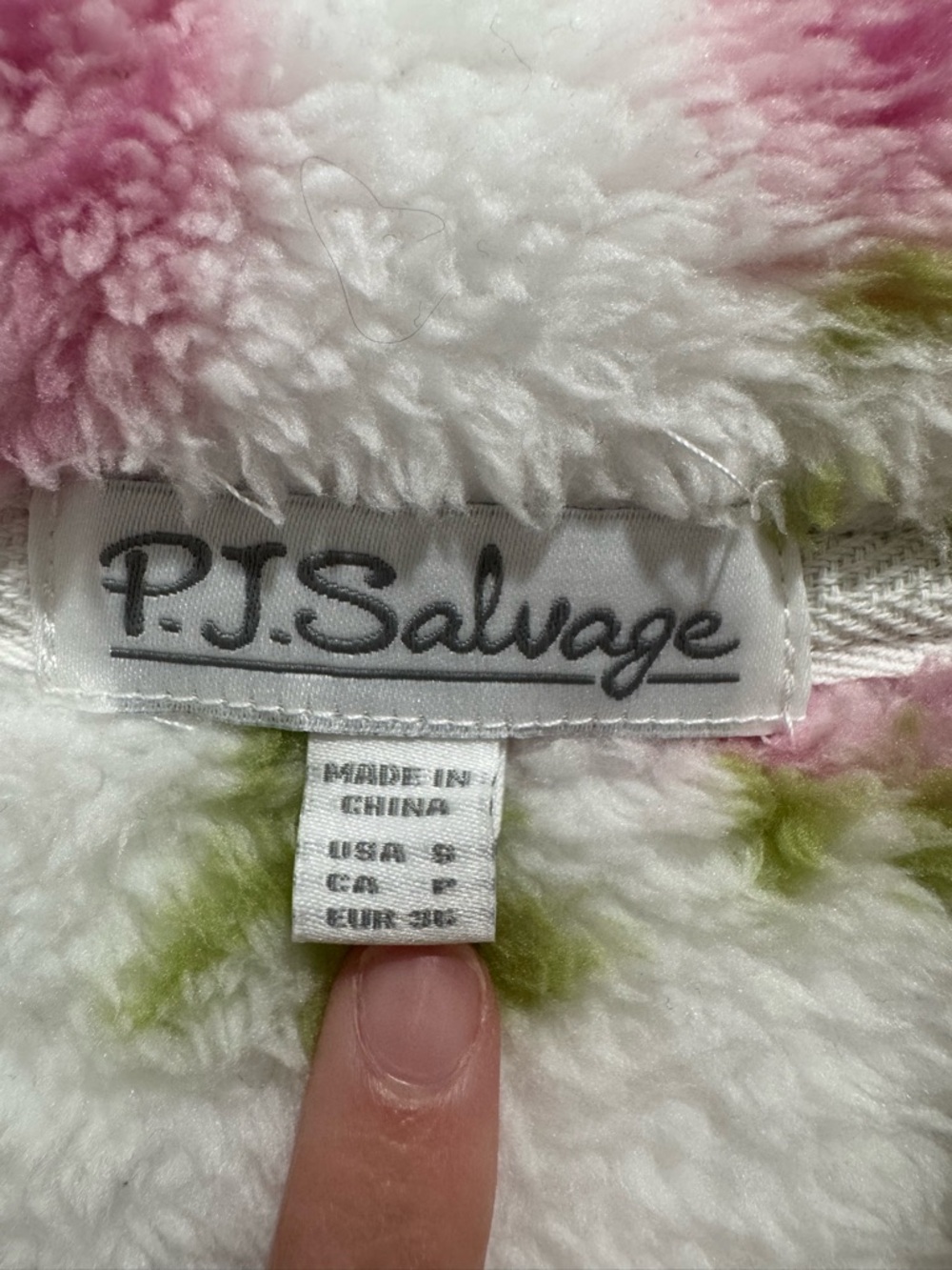 P.J. Salvage Let’s Get Cozy Floral Fleece Pullover Jacket Quarter Zip S - Picture 6 of 11